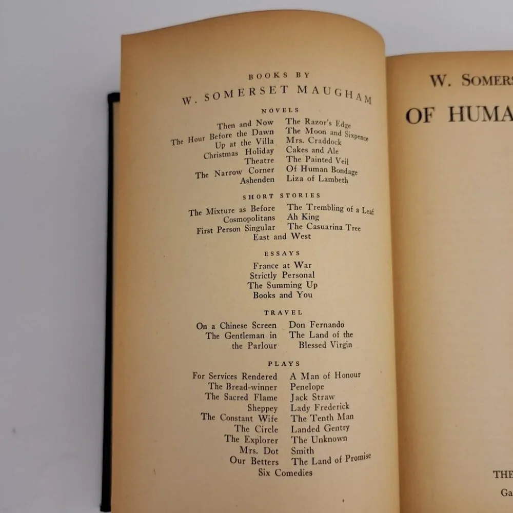 Bondage Book Human Somerset Maugham Garden City Hardcover - Picture 15 of 16